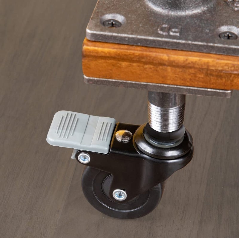 PIPE DECOR Swivel Caster Wheels for 1” Pipe (4-Pack), Casters for Pipe Legs with Locking Mechanism - Image 4
